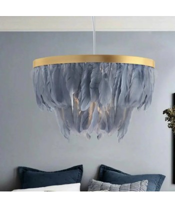 Suspension en plumes colorées anneau doré design art déco vente chaude votre 