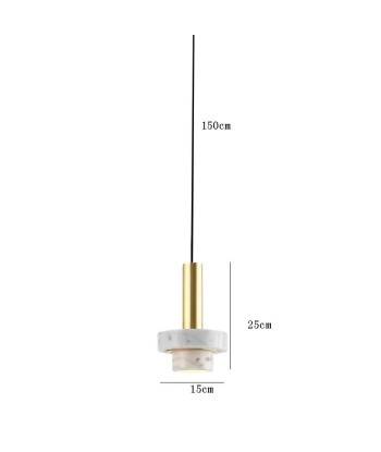 Suspension cylindrique marbre et cuivre doré design art déco Les magasins à Paris et en Île-de-France