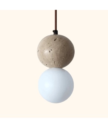 Suspension en pierre naturelle double globe design minimaliste scandinave meilleur choix