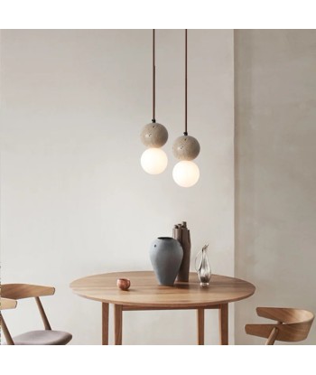 Suspension en pierre naturelle double globe design minimaliste scandinave meilleur choix