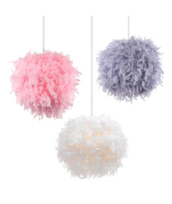 Suspension boule plumes colorées design moderne hantent personnes