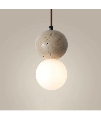 Suspension en pierre naturelle double globe design minimaliste scandinave meilleur choix