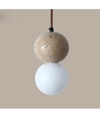 Suspension en pierre naturelle double globe design minimaliste scandinave meilleur choix