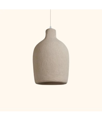 Suspension cloche effet terre cuite beige bohème pas cher