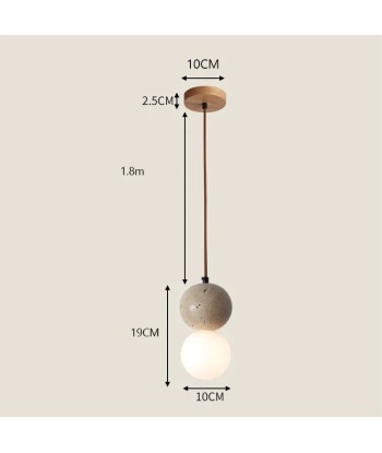 Suspension en pierre naturelle double globe design minimaliste scandinave meilleur choix