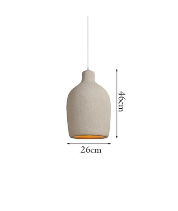 Suspension cloche effet terre cuite beige bohème pas cher