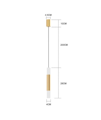 Suspension laiton doré cylindrique moderne sur le site 