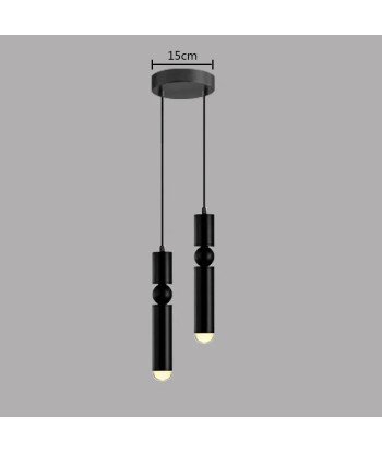 Suspension double cylindrique géométrique en laiton design moderne de pas cher