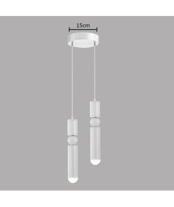 Suspension double cylindrique géométrique en laiton design moderne de pas cher