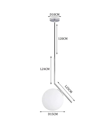 Suspension moderne boule lumineuse tige pliée en laiton une grave pollution 