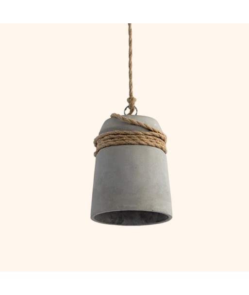 Suspension cloche ciment et corde design scandinave acheter