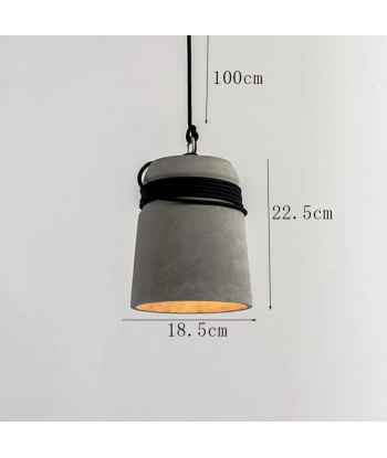 Suspension cloche ciment et corde design scandinave acheter