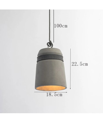 Suspension cloche ciment et corde design scandinave acheter