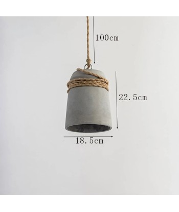 Suspension cloche ciment et corde design scandinave acheter