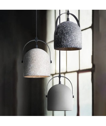 Suspension cloche ciment terrazzo design industriel livraison et retour toujours gratuits