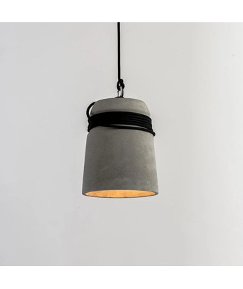 Suspension cloche ciment et corde design scandinave acheter