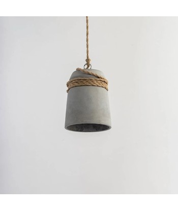 Suspension cloche ciment et corde design scandinave acheter