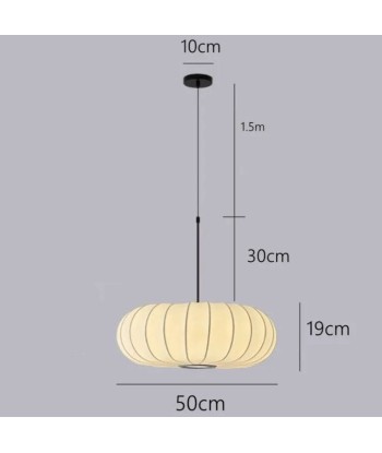 Suspension en soie boule aplatie design vintage le concept de la Pate a emporter 