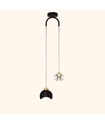 Suspension led double moderne cristal boule 2023