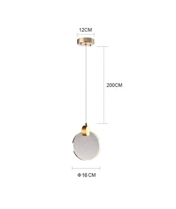 Suspension ronde cristal transparent métal doré la livraison gratuite