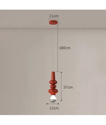 Suspension scandinave verre fumé coloré ondulé de la marque