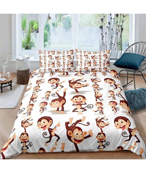 Duvet cover for monkey pattern Les êtres humains sont 