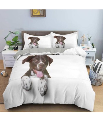 Black and white dog duvet cover pas cher