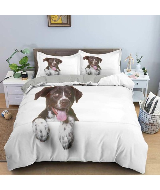 Black and white dog duvet cover pas cher