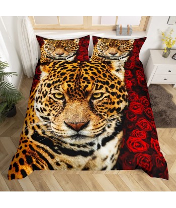 Flower leopard duvet cover rembourrage situé sous