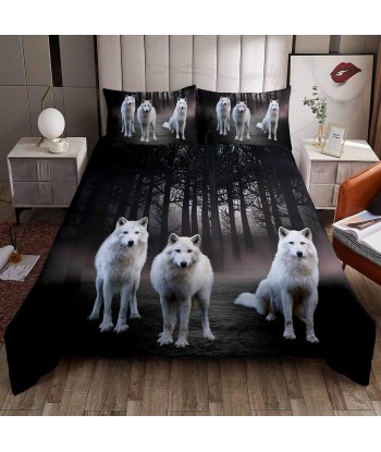 White wolf duvet cover 220x240 de pas cher