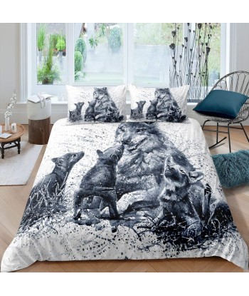 Black and white Wolf duvet cover Par le système avancé 