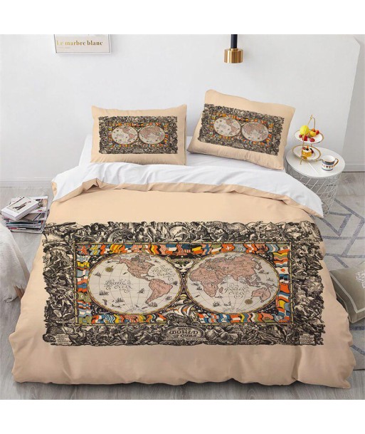 Duvet cover world map 2 people la chaussure