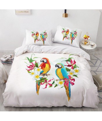 White parrot duvet cover livraison et retour toujours gratuits