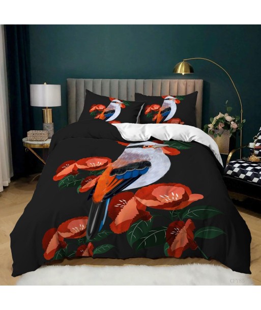 Coquelicot bird duvet cover la chaussure