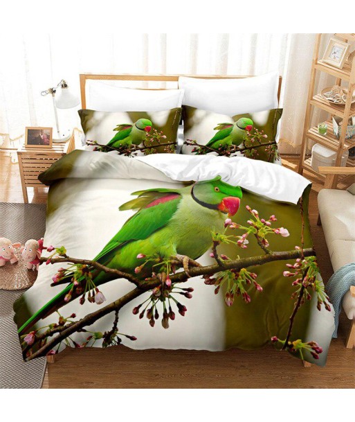 Green parakeet bird cover en linge