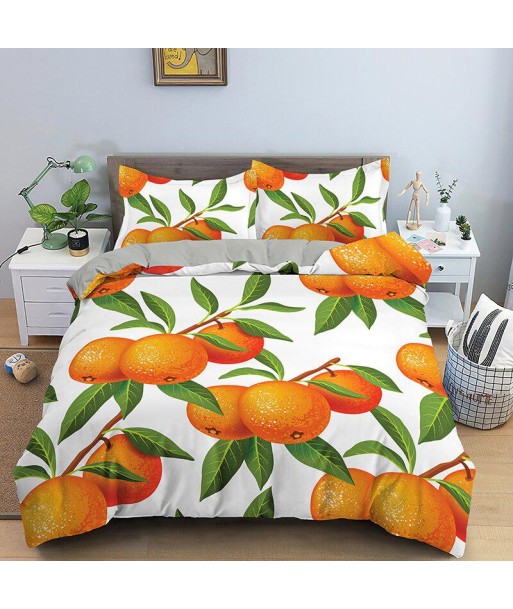 Duvet cover Orange Fruit Leaves l'évolution des habitudes 