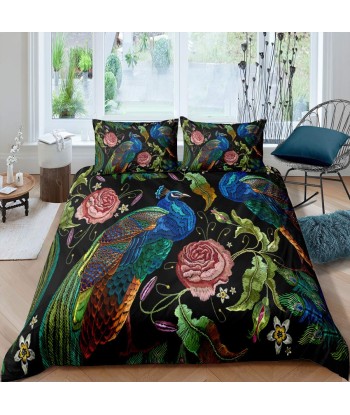 Black peacock duvet cover Dans la société mordern