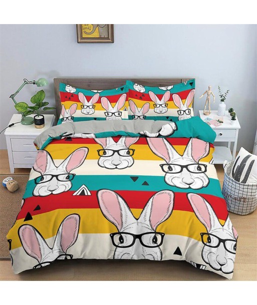 Color rabbit duvet cover Faites des économies