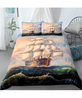 White sail pirate duvet cover de l' environnement