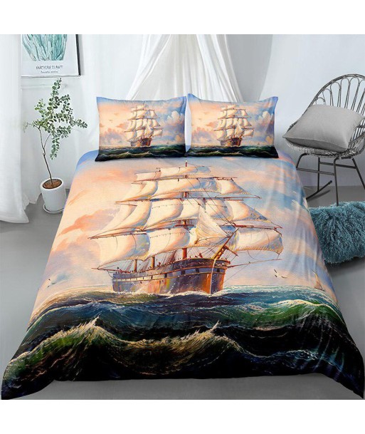 White sail pirate duvet cover de l' environnement