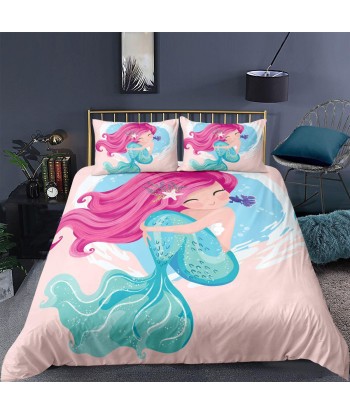 Pink hair siren duvet cover la chaussure