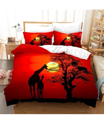 Red giraffe duvet cover basket pas cher