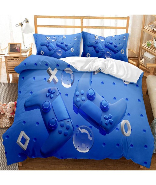 Blue video game duvet cover basket pas cher