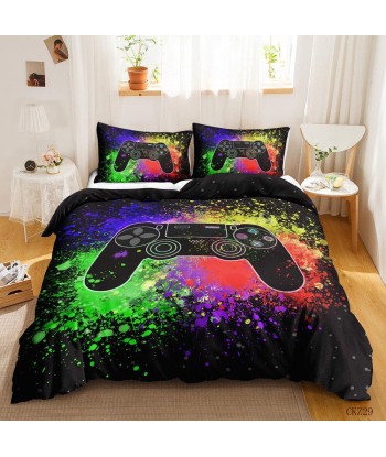 Multicolored video game duvet cover Amélioration de cerveau avec