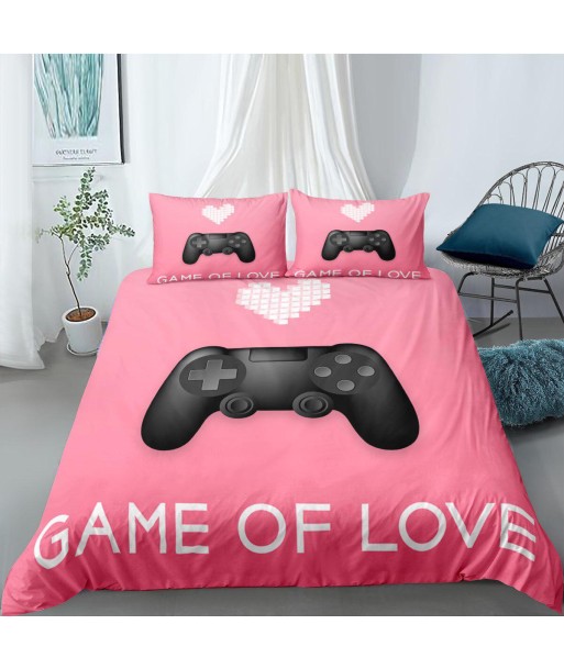 Pink video game duvet cover destockage