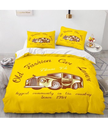 Yellow car duvet cover brillant des détails fins