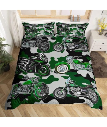 Green motorcycle duvet cover soldes