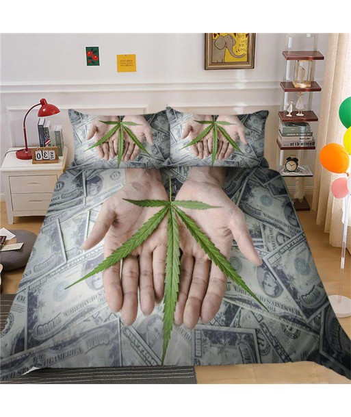 Silver cannabis duvet cover de la marque