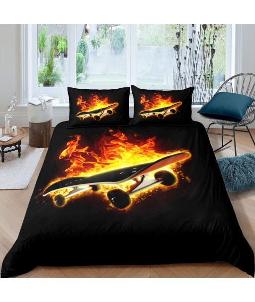 Fire skateboard duvet cover basket pas cher