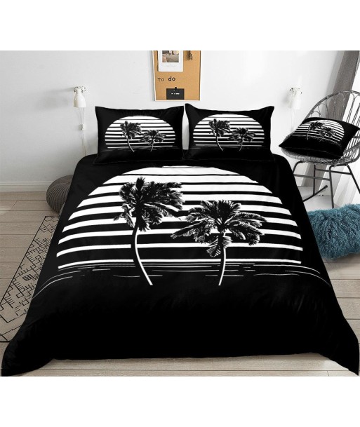 Black and white palm duvet cover la colonne vertébrale